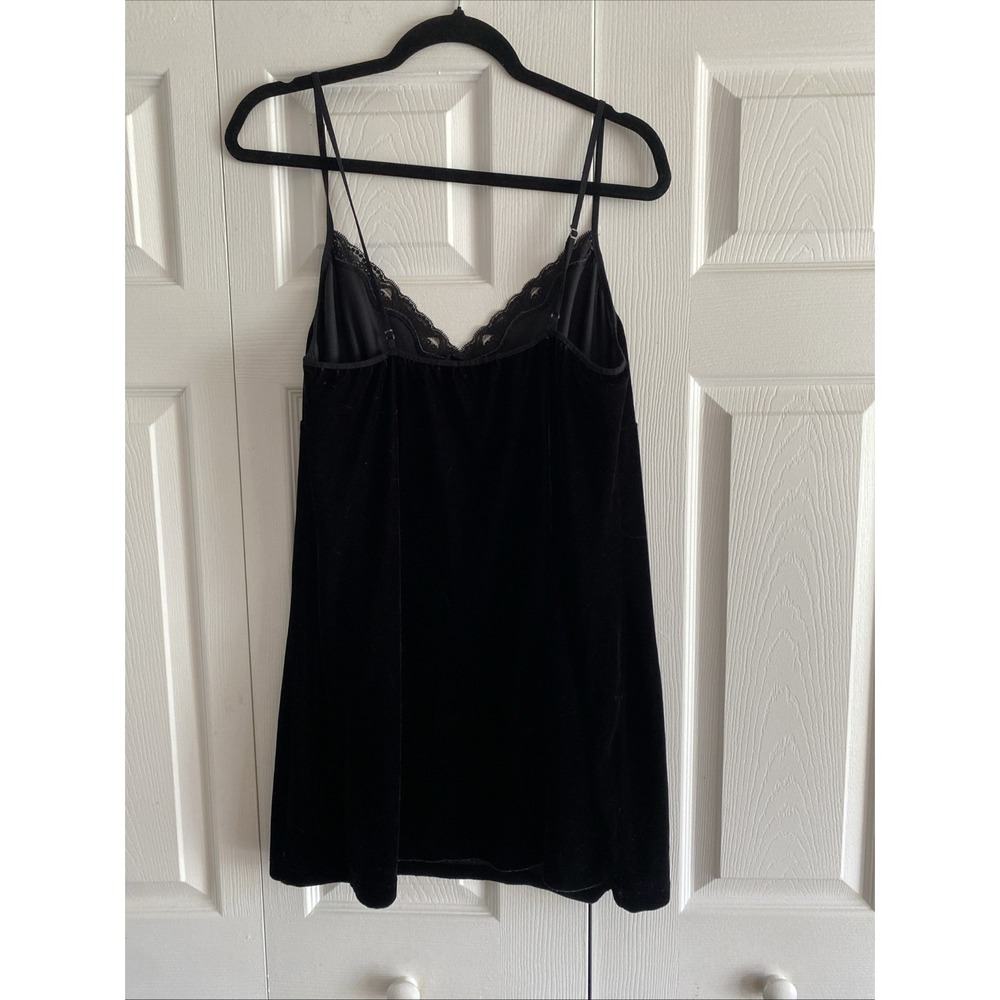 Secret Treasures Velvet Lace Trim Chemise Womens 1X Black Sleepwear Y2K Nightie - Picture 6 of 7